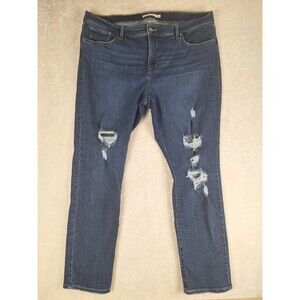 Levi's 311 Women's 20W Shaping Skinny Jeans Mid-Rise Blue Denim Distressed 39x29